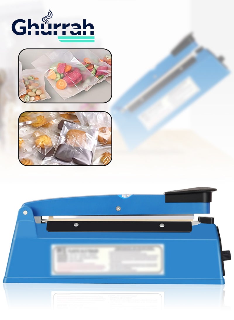 غُرَّة آلة ختم أكياس كهربائية (نبضية)، 200 مم، آلة ختم يدوية، 8 مستويات قابلة لضبط الحرارة، تسخين سريع - مناسبة لأكياس البلاستيك PP و PE، وأكياس التغليف، وتغليف الأغذية، وتطبيقات الأعمال الصغيرة. - Image 1